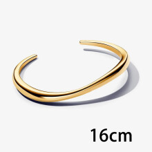 (563310C00-16cm) 2025 New S925 Silver Organically Shaped Bangle Wavy Silhouette Design Is Elegant And Relaxed Is A Sleek Style Essential