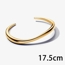 (563310C00-17.5cm) 2025 New S925 Silver Organically Shaped Bangle Wavy Silhouette Design Is Elegant And Relaxed Is A Sleek Style Essential