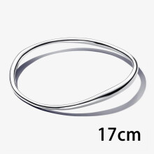 (593317C00-17cm) 2025 New S925 Silver Organically Shaped Bangle Wavy Silhouette Design Is Elegant And Relaxed Is A Sleek Style Essential