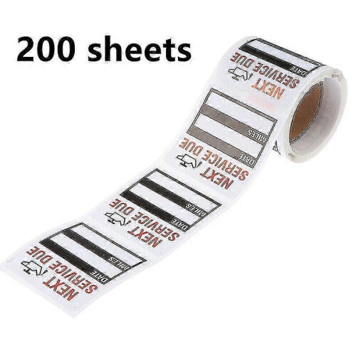100pcs Roll Oil Change Maintenance Service Reminder Stickers Window Rectangle Adhesive