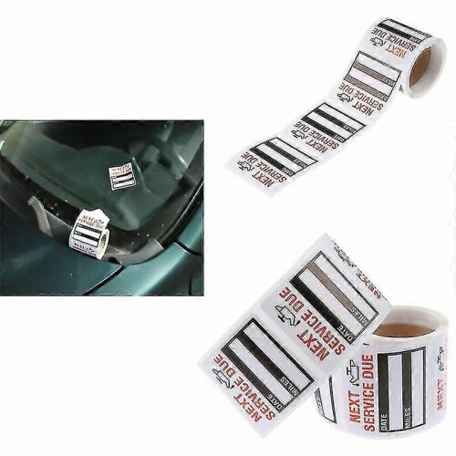 100pcs Roll Oil Change Maintenance Service Reminder Stickers Window Rectangle Adhesive 1