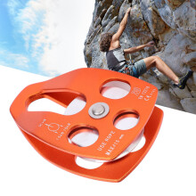 30KN Aluminum Pulley for Rescue, Orange, 50mm Diameter