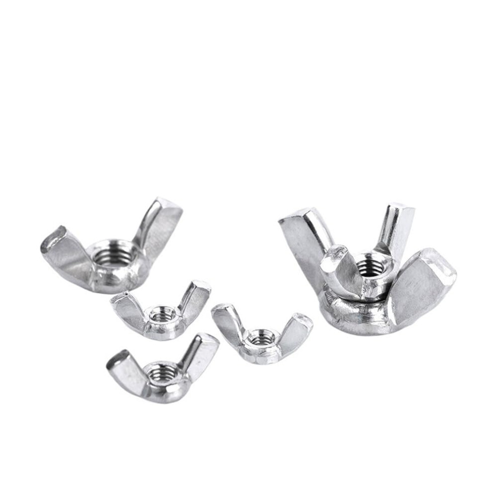 304-A2/316-A4 Stainless Steel Wing Nuts M3 M4 M5 M6 M8 M10 M12 Din315, 10 Pack, M4-Ss304, Durable Fasteners 6447073334498