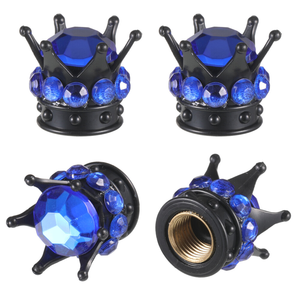 (silver) 4x Crowns Tire Valve Stem Caps For Added Style And Functionality-image-OPC-PK9ZTJW-NEW