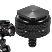 Hot Shoe Mount Adapter for Flash, 1/4 Inch Double Screw Action Camera Mount for Field Monitor, Unique Dual Layer Design