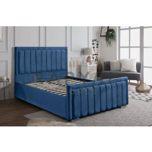 (King, Blue) Rio Vegas Velvet Bedframe with Optional Storage