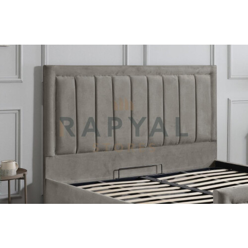 (King, Silver) Rio Vegas Velvet Bedframe with Optional Storage 2