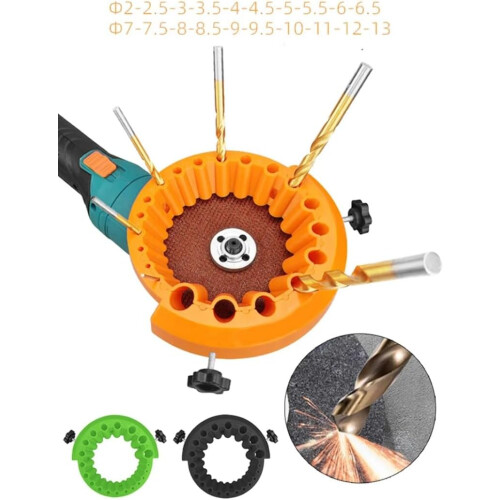 Multipurpose Drill Bit Grinding Sharpener Tool for Angle Grinder, Black Polishing Grinding Accessory, Durable Material 1