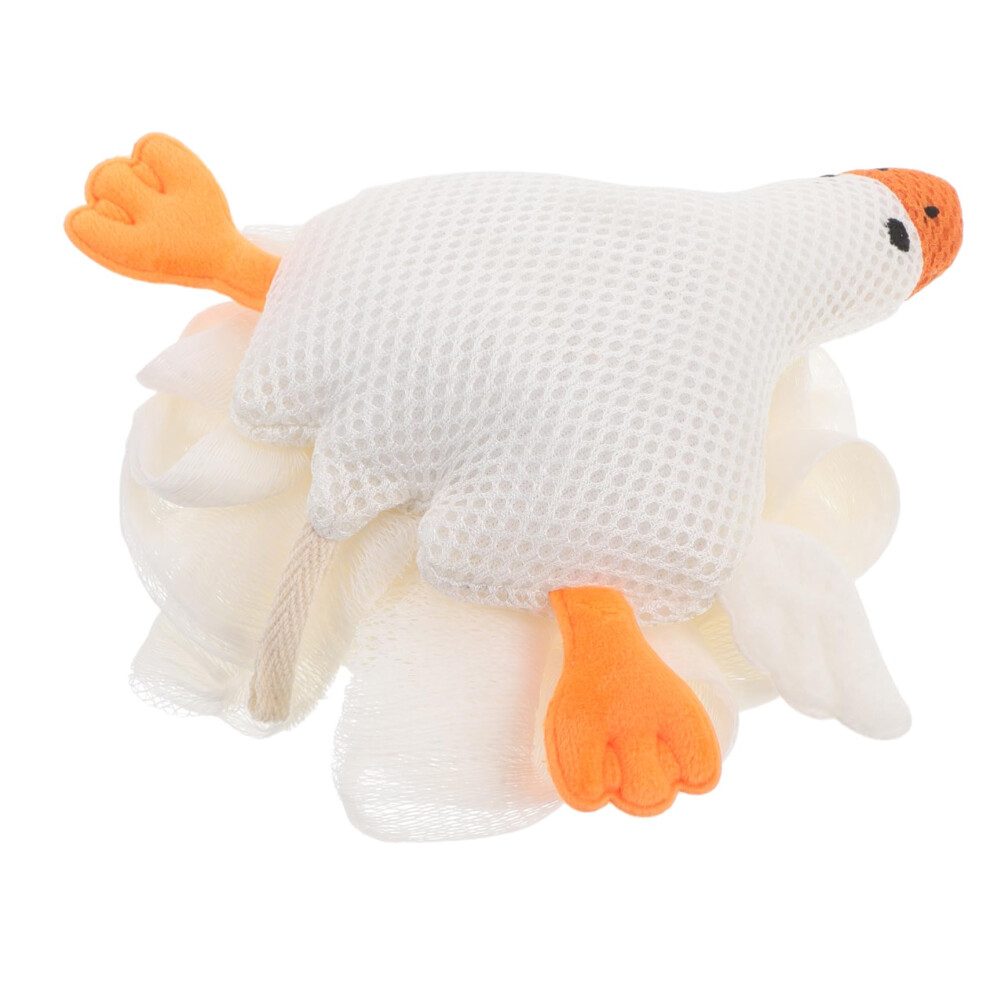 Oversized Bath Loofah in Goose Shape Soft Mesh Sponge Exfoliating Body Wash Scrubber for Gentle Bath Cleaning