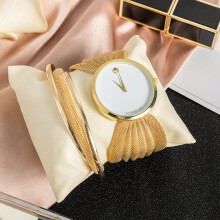 (Golden white surface) Fashionable and simple wristwatches with butterfly mesh straps and luxurious women's bracelets in a watch gift box