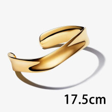 (563302C00-17.5cm) 2025 New S925 Silver Organically Shaped Bangle Wavy Silhouette Design Is Elegant And Relaxed Is A Sleek Style Essential