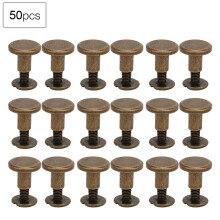 50 Set 8mm Pure Copper Flat Head Rivets Leather