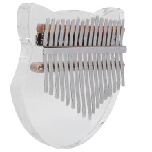 17-Key Acrylic Kalimba Daumenklavier mit Tasche & Stimmungshammer - Transparent/Schwarz