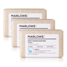 MARLOWE. No. 102 Body Scrub Soap 7 oz (3 repen) Exfoli?ende zeep met sheaboter, olijfolie en groene thee-extracten Reinigt, maakt de huid glad en rev