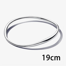 (593317C00-19cm) 2025 New S925 Silver Organically Shaped Bangle Wavy Silhouette Design Is Elegant And Relaxed Is A Sleek Style Essential