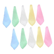 10pcs Soft Cotton Washcloths for Gentle Skin, Lightweight Bath and Burp Cloths for Boys, Breathable Daily Care Travel Towels