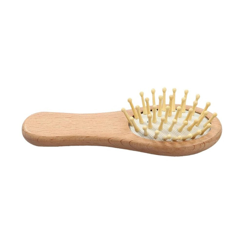 Montessori Kids Air Cushion Comb Teaching Aid, Natural Wooden Hairbrush and Massage Comb for Gentle Styling