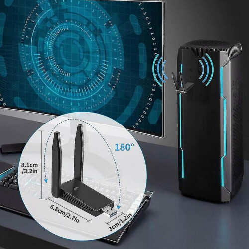 For Pc 1300mbps Usb Wifi Adapter, for Laptop Windows 10//8/7/xp/vista 2