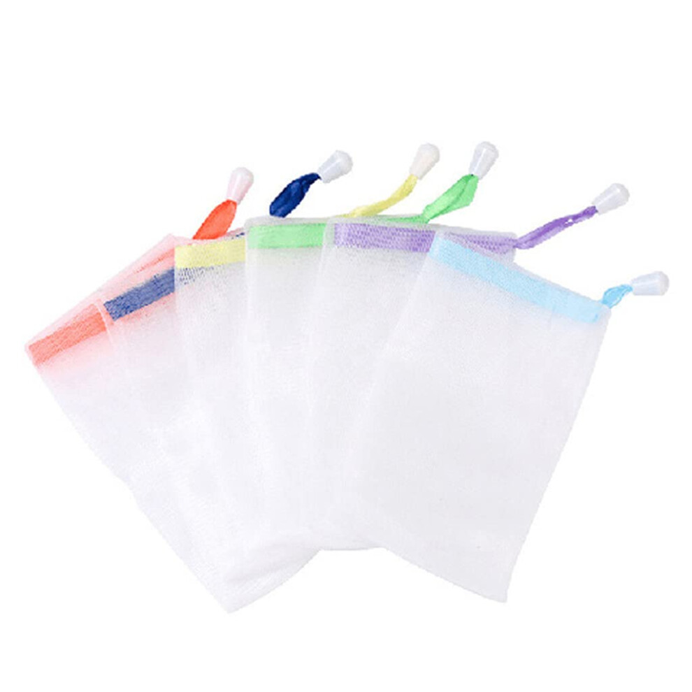 Soap Saver Bag Mesh Face Cleansing Foaming Net - White Drawstring Pouch, 2PCS, Soft Durable Material-image-OPC-PKB2BSB-NEW