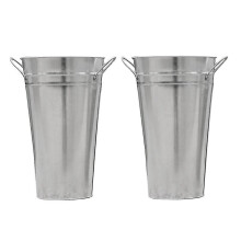 2pcs Galvanized Vases