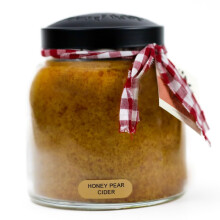 A Cheerful Giver - Honey Pear Cider - 34oz Papa Scented Candle Jar with Lid - Keepers of the Light - 155 Hours of Burn Time Gift for Women Orange