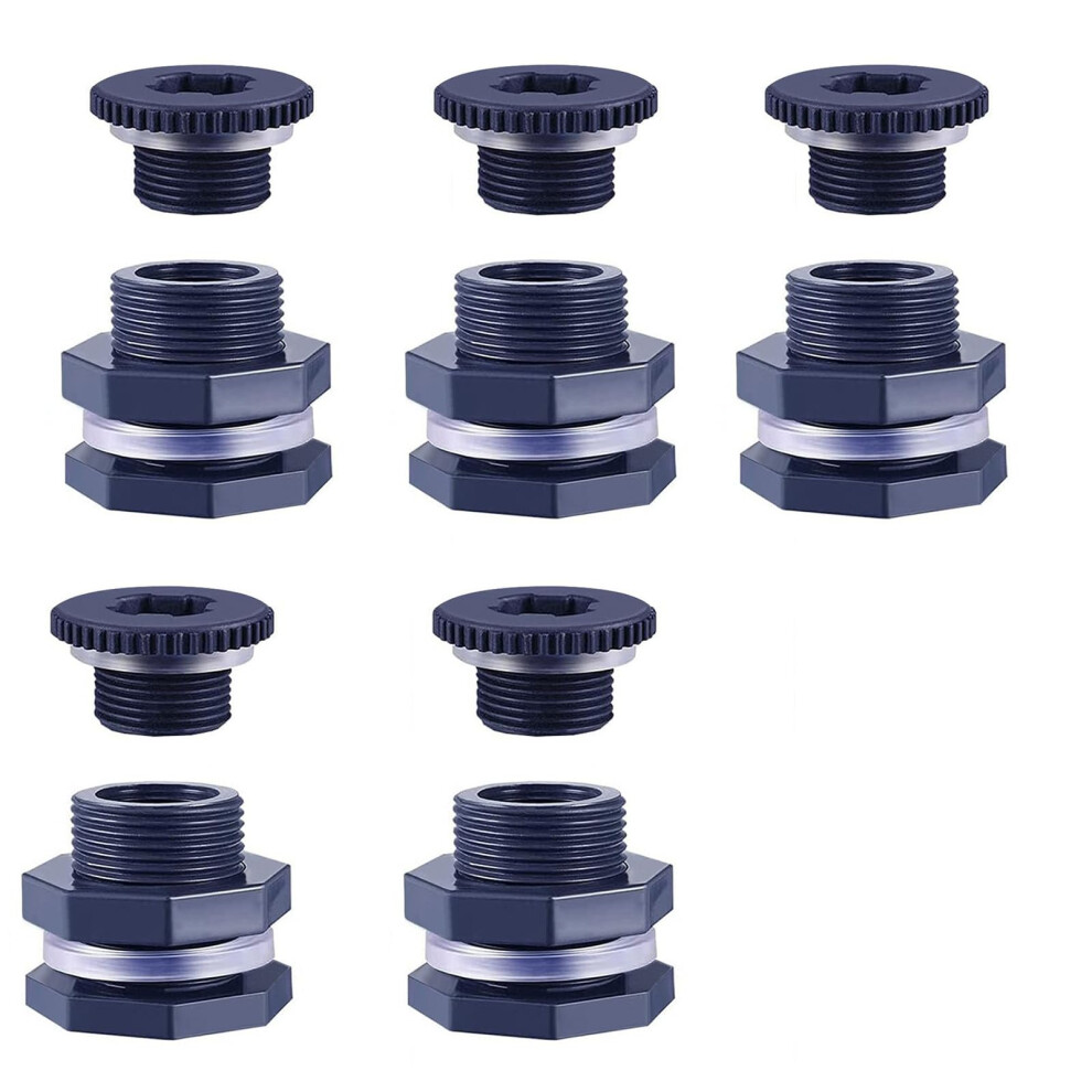 5Pcs 3/4 Inch Water Tanks Connector For Rain Barrels, Aquariums, Pond Adapter, Bulkhead Fitting, Durable Plastic 6482260363622
