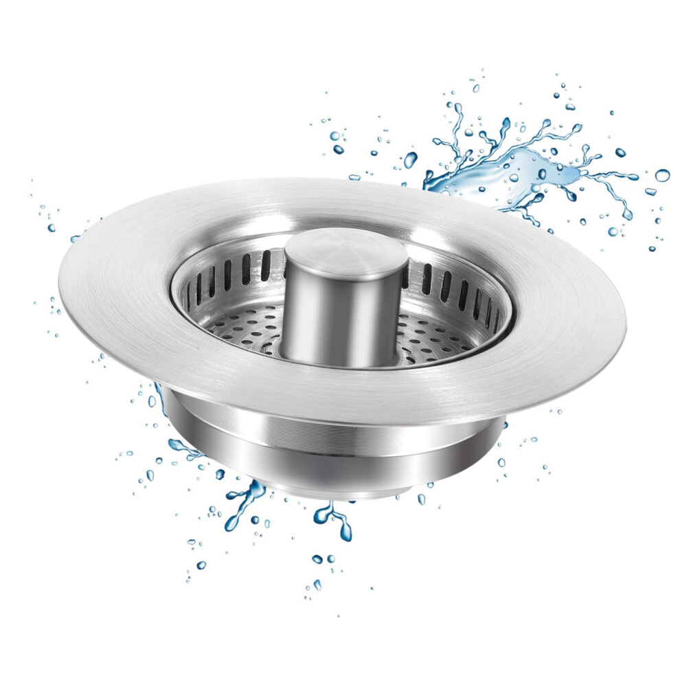 Stainless Steel Sink Strainer And Stopper For Kitchen Drain, Easy Clean, Dual Function, 3.5 Inch Size, Durable Filtration 6482260363592