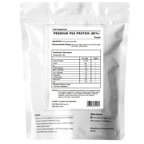 Pea Protein Powder - 100g - Pure Vegan Unflavoured Isolate 80% 1