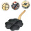 Multi Function Kitchen Egg Pan for Four Eggs, Wooden Handle, Nonstick, Wear Resistant, Compatible with All Stovetops 4