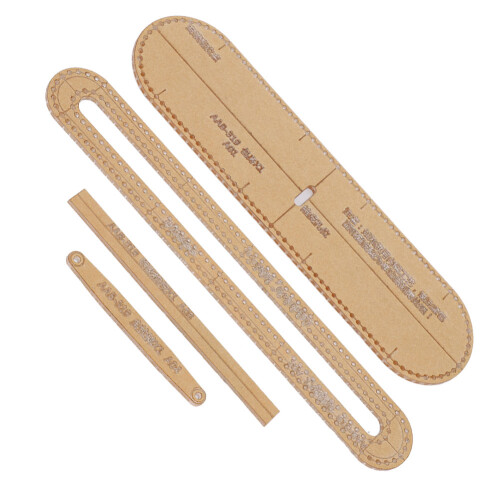 Leather Wallet Making Template 4Pcs DIY Tool Kit for Key Case AAB‑319