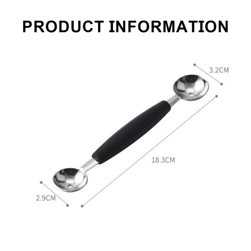 Cuillère à melon en acier inoxydable pour pastèque et cantaloup (double extrémité) 2