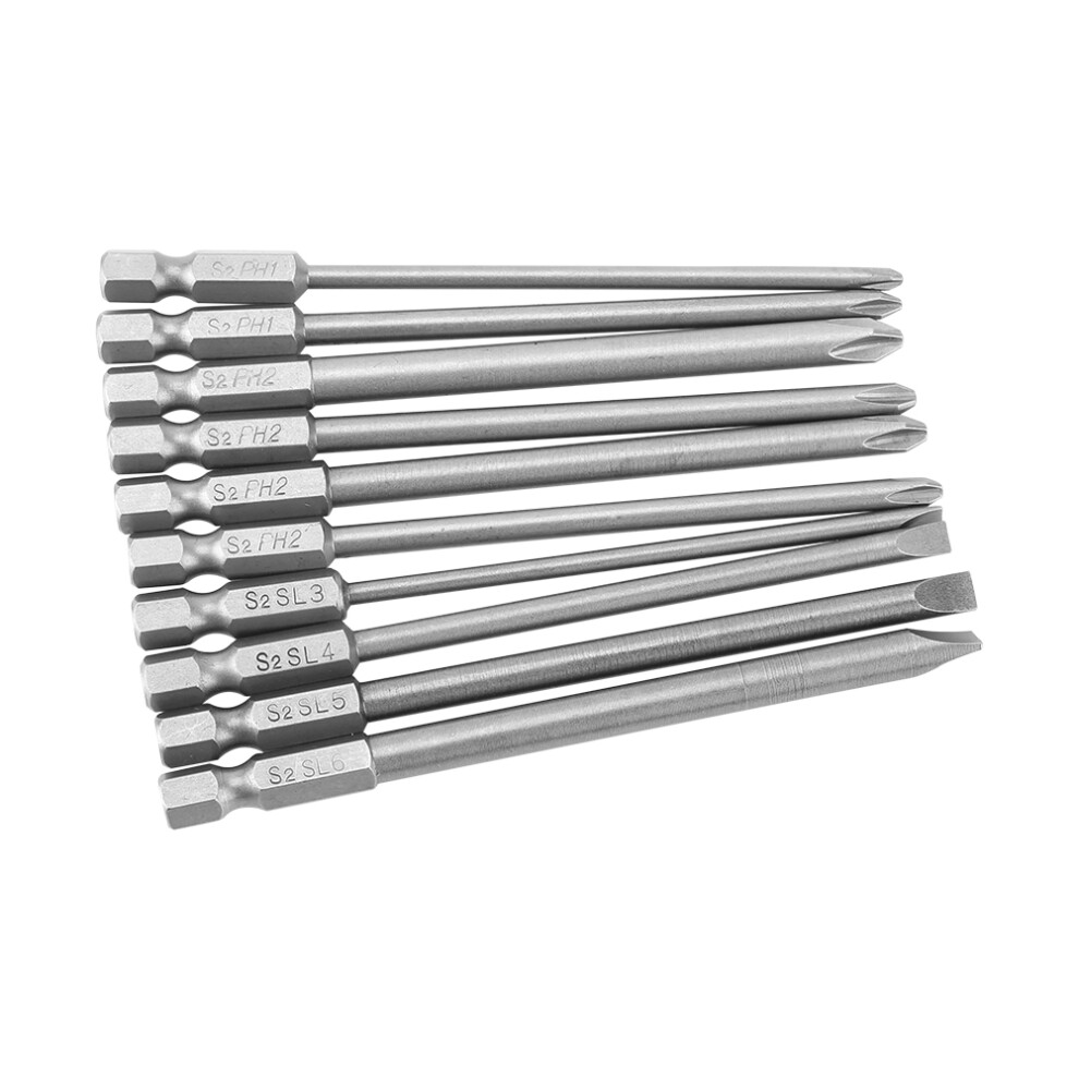 10pcs S2 Steel Cross Head PH1 PH2 Slot Screwdriver