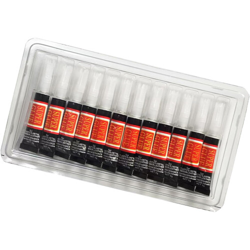 12 Pcs Quick Drying Super Glue Set Strong Adhesive Liquid for Instant Repairs Multi-Surface Use Waterproof Formula 2