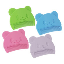 Shampoo Brush Set 4pcs Silicone Shower Scrubber Gentle Cradle Cap Brush for Newborns Baby Scalp Cleaning Safe for Infants