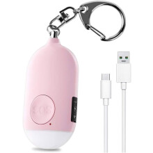 Alarme de segurança pessoal recarregável de 130 dB com lanterna LED, alarme anti-assalto para mulheres, crianças, idosos e aventureiros