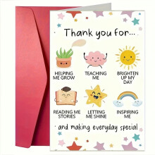 Teacher Appreciation Card Set Bulk Floral Design Gift Cards for Teacher's Day, One Size, Ideal for Gifts