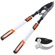 Tree Loppers Telescopic Tree Pruner Heavy Duty Bypass Loppers with SK5 Steel Blades 5Cm Clean-Cut Capacity Garden Tools