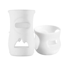 Milk Bottle Insulation Sleeve | Food Grade Glass Strained Breastfeeding Bottle Holder | White Protective Cover for Avenential Bottles