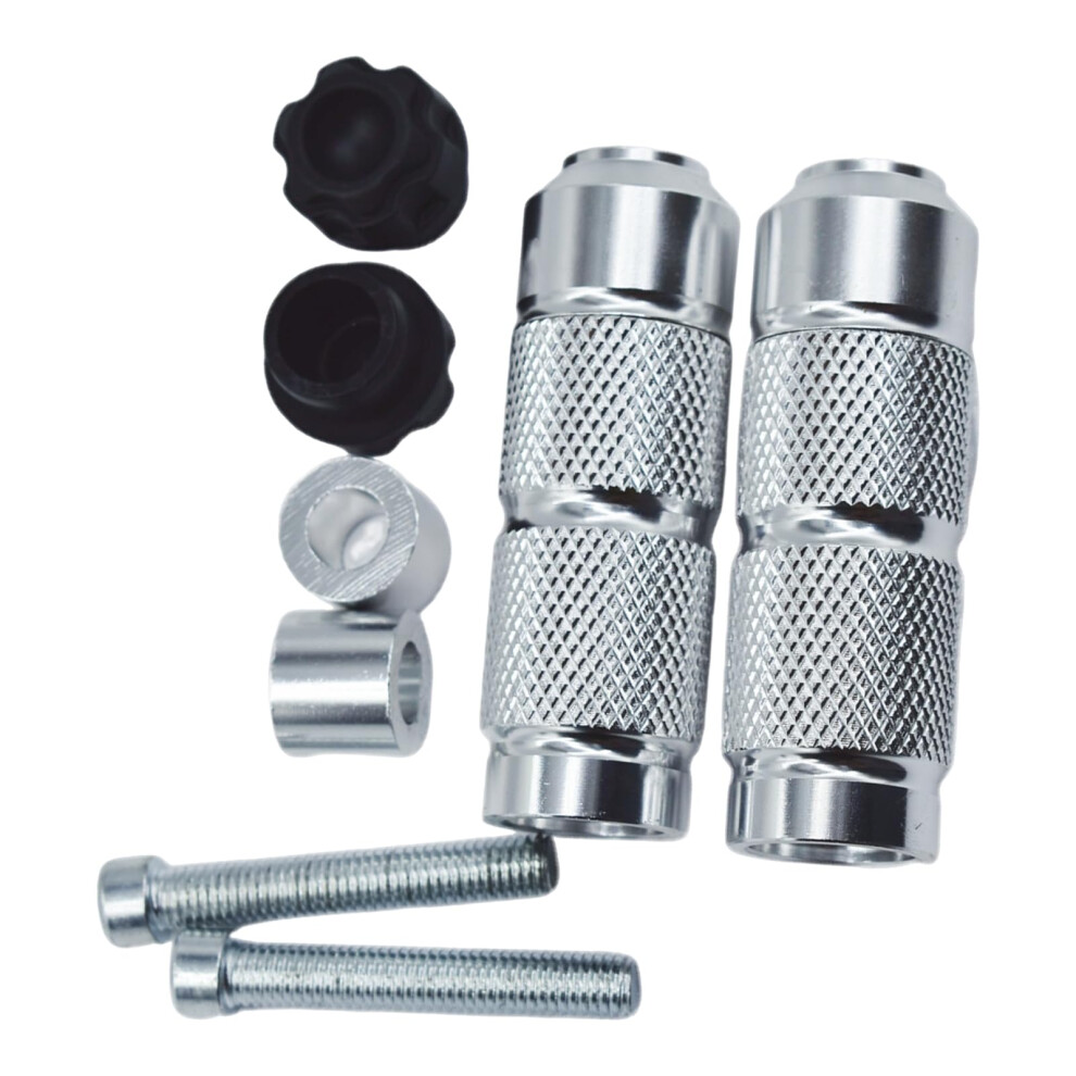 High Strength Motorbike Foot Pegs For Scooters - Nonslip Grip Pedal For Long Distance Travel And Enhanced Stability Silver 6482260367910