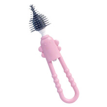 Bottle Brush and Nipple Brush Set, Silicone Cleaning Brush for Baby Bottles and Pacifiers, Grey Color