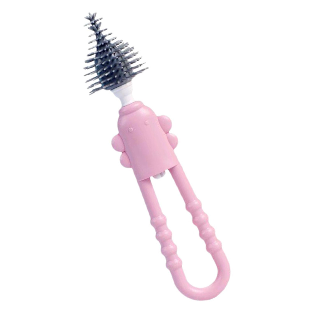 Bottle Brush and Nipple Brush Set, Silicone Cleaning Brush for Baby Bottles and Pacifiers, Grey Color