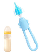 Silicone Bottle Brush for Water Bottles | Long Handle Cleaning Brush for Toddlers and Pacifiers | Blue