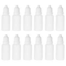 12pcs Eye Liquid Dropper Bottles 10ml Refillable Squeeze Droppers for Essential Oils Portable Glass Containers