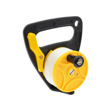 Diving Reel Kayak Anchor with Thumb Stop for Underwater Exploration, Cave Diving, Spear Fishing, Yellow Handle Reel