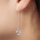 Women Teardrop Cubic Zirconia Threader Long Chain Line Thread Dangle Earrings 3