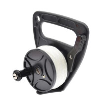 Portable Diving Rope Reel with Handle, Stopper Line Winder, Hand Crank System, Black Spool for Water Sports Accessories