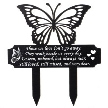 Commemorative Pile Marker Black Butterfly Decoration for Cemetery Sympathy Garden Outdoor Courtyard Gift
