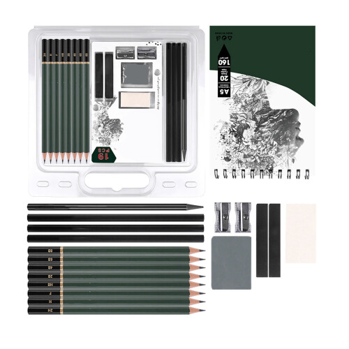 19 Pcs Sketch Set Graphite and Charcoal Pencils 2