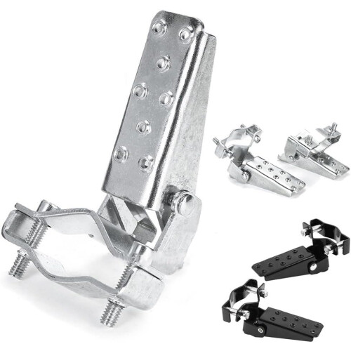 Folding Bicycle Steel Foot Step Pegs Adjustable Width Compatible with Most Bikes Silver Finish 2