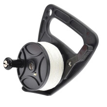 Dive Reel for Kayaks with Thumb Stoppers 150ft High Visibility Retractable Line Black Finger Spool